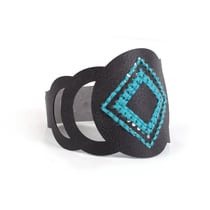 Bracelet à broder noir - Losange