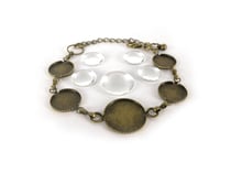 Bracelet 5 ronds à décorer et cabochons - Bronze