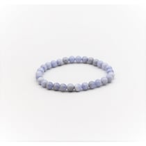 Bracelet calcedoine bleue perles - 6mm