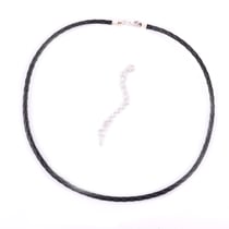 Bracelet cordon double tour noir Créalia - Argenté