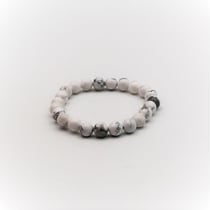 Bracelet howlite blanche perles - 8mm