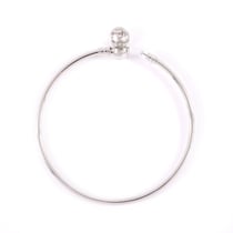 Bracelet jonc fermoir boule Créalia - Rhodium