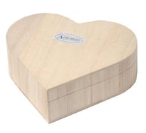 Boite cœur en bois couvercle pivotant