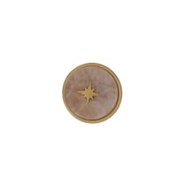 Cabochon nacre en acier inoxydable doré