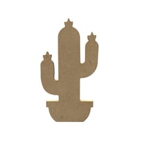Cactus 3 Tiges 15 cm - Support à décorer en medium - Gomille
