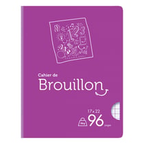 Cahier de brouillon - 17 x 22 cm - Cultura - 96 pages grands carreaux - Violet