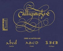 Cahier de calligraphie style moyen age bleu