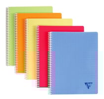 1 cahier polypro - Format A4 21 x 29.7 cm - Linicolor - Clairefontaine - 180 pages grands carreaux - Coloris assortis