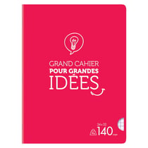 Cahier - 24 x 32 cm - Cultura - 140 pages grands carreaux - Rouge 
