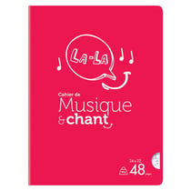 Cahier de musique - 24 x 32 cm - Cultura - 48 pages grands carreaux - Rouge