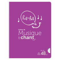 Cahier de musique - 24 x 32 cm - Cultura - 48 pages grands carreaux - Violet