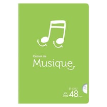 CAHIER PIQURE MUSIQUE A4 48P 9 VERT