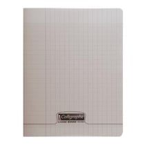 Cahier polypropylène - 24x32 cm - Grands carreaux - 96 pages - Gris
