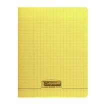 Cahier polypro - 24 x 32 cm - Clairefontaine - 96 pages grands carreaux - Jaune