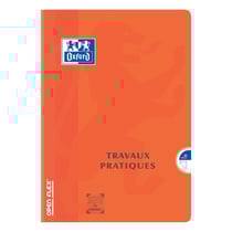 1 cahier de travaux pratiques polypro - Format A4 21 x 29.7 cm - Openflex - Oxford - 40 pages unies et 40 pages grands carreaux - Coloris assortis