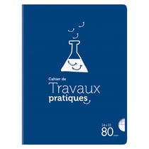 Cahier de travaux pratiques polypro - 24 x 32 cm - Cultura - 80 pages grands carreaux - Bleu