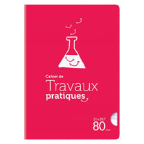 Cahier de travaux pratiques - Format A4 21 x 29.7 cm - Cultura - 80 pages grands carreaux - Rouge 