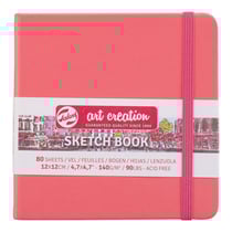 Carnet de croquis - 12 x 12 cm - Sketchbook - Talens Art Creation - 80 pages unies - Corail