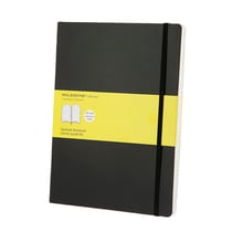 Carnet - 19 x 25 cm - Moleskine - 192 pages quadrillées - Noir