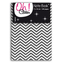 Carnet glitter 7x10cm chevrons noir - Toga