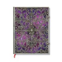 Carnet Paperblanks - Aubergine -18 x 23 cm - Filigrame argenté - 240 pages lignées