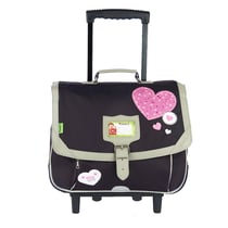 Cartable à roulettes Tann's - Cœur - Gris - Collector Coeur - 2 compartiments
