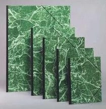 Carton à dessin vert marbré 26x33 avec élastique