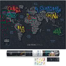 Carte à gratter - 80 x 60 cm - Letters World