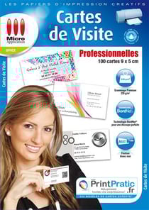 Cartes de visite x 100 - blanc - 9 x 5 cm