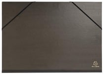 Carton à dessin 32x45 3 rabats kraft noir verni