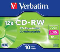 CD-RW VERBATIM RE-INSCRIPTIBLE 12X,