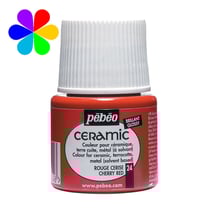 Pot 45 ml peinture céramique Pébéo Setacolor Ceramic - Rouge cerise