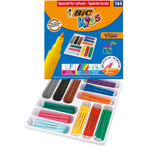Lot de 144 feutres de coloriage - Visa - Pointe fine - Bic Kids - Format spécial école