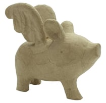 Cochon volant - papier mâché - 15 cm