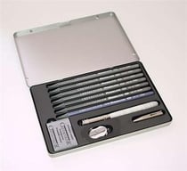Coffret dessin - 11 pièces - 6 mines de plomb + accessoires - Cretacolor Monolith Box