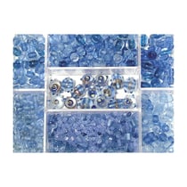 Coffret perles en verre - 115g - bleu