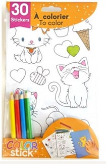 COLOR STICK STICKERS A COLORIER