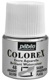 Encre aquarelle Colorex Pébéo - 45 ml - argent