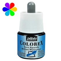 Encre aquarelle Colorex Pébéo - 45 ml - bleu turquoise