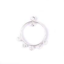 2 pendentifs connecteur Ø 15 mm  Créalia - Argenté