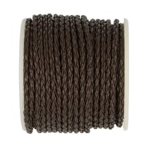 Ruban Cordelière Tressée en skai 3mm - Marron - Vendu au décimètre
