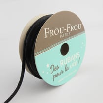 Bobinette Frou-Frou - 10 m x 2 mm - Cordon de satin - Noir de jais