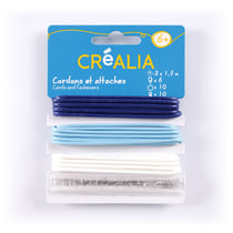 Cordons et attaches - bleu foncé, bleu clair et blanc - Créalia