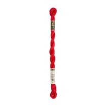 Fil à broder DMC - Coton perlé n°8 - Rouge carmin métallisé 321