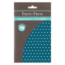 Coupon tissu -  étoiles lagon fonce- 45x55 cm  - Frou Frou