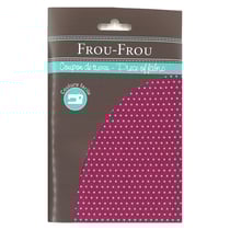 Coupon tissu - pois fuchsia - 45x55 cm - Frou Frou