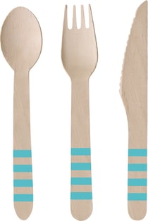 Couverts en Bois 24 Pièces - Pineapple Vibes