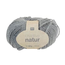 Pelote de fil à tricoter 100% chanvre - Rico Design - Creative natur - Bleu gris