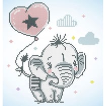Kit broderie diamant - Diamond Dotz - Diamond Dotz - Petit éléphant ballon