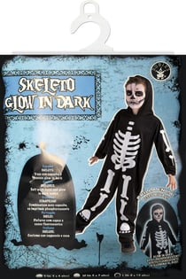 Déguisement enfant squelette phosphorescent taille S